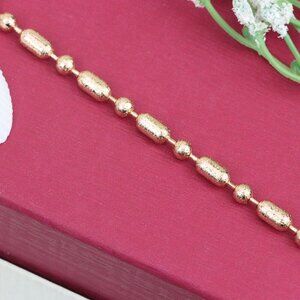 "Rose Gold Textured Bead Bracelet with Adjustable Chain, XPBL1156